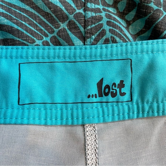 Lost Enterprises Teal Gray Black Boardshorts - Picture 7 of 8